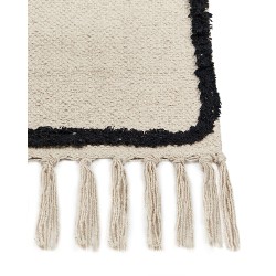 Dywan bawełniany 80 x 150 cm beżowo-czarny KONUR