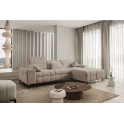 The Ballagio I corner sofa with a sleeping function made from Plecionka fabric, Spring 1110 - beauty and functionality in one!