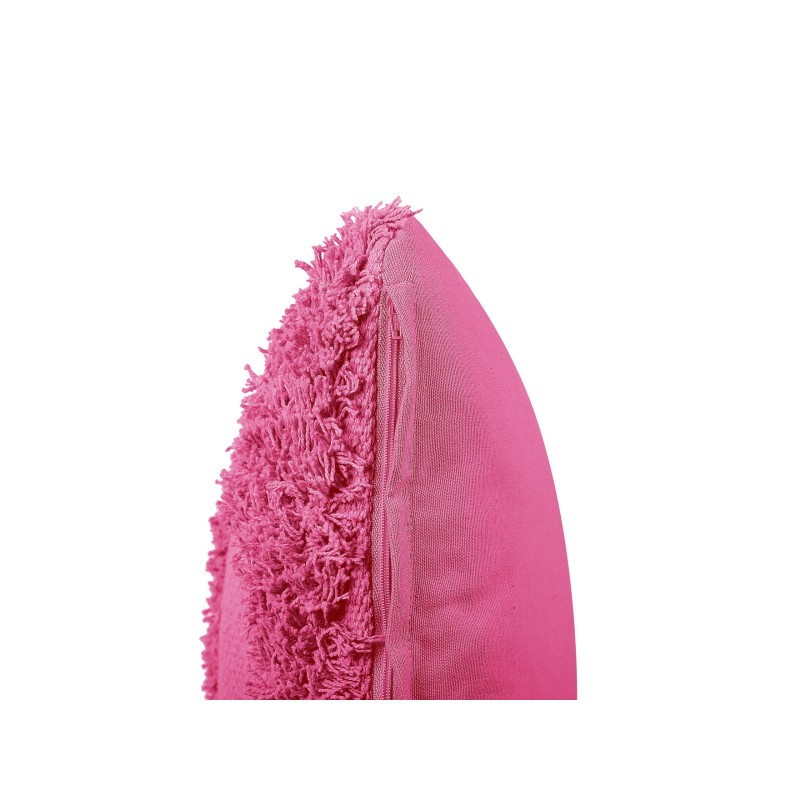 Poduszka dekoracyjna bawełniana tuftowana 45 x 45 cm różowa RHOEO