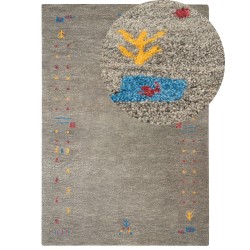 Dywan wełniany gabbeh 160 x 230 cm szary SEYMEN