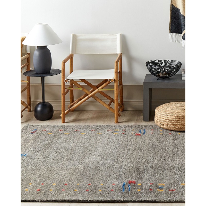 Dywan wełniany gabbeh 160 x 230 cm szary SEYMEN