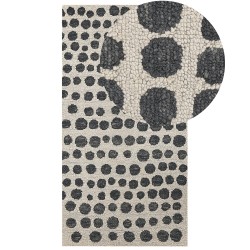 Dywan wełniany 80 x 150 cm beżowo-czarny HAVRAN