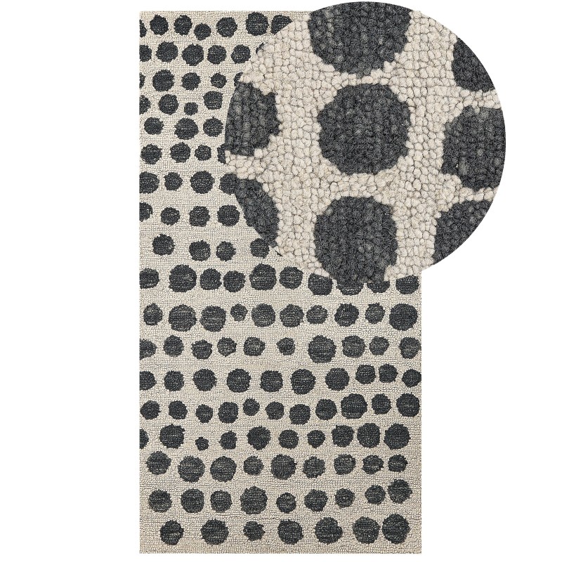 Dywan wełniany 80 x 150 cm beżowo-czarny HAVRAN