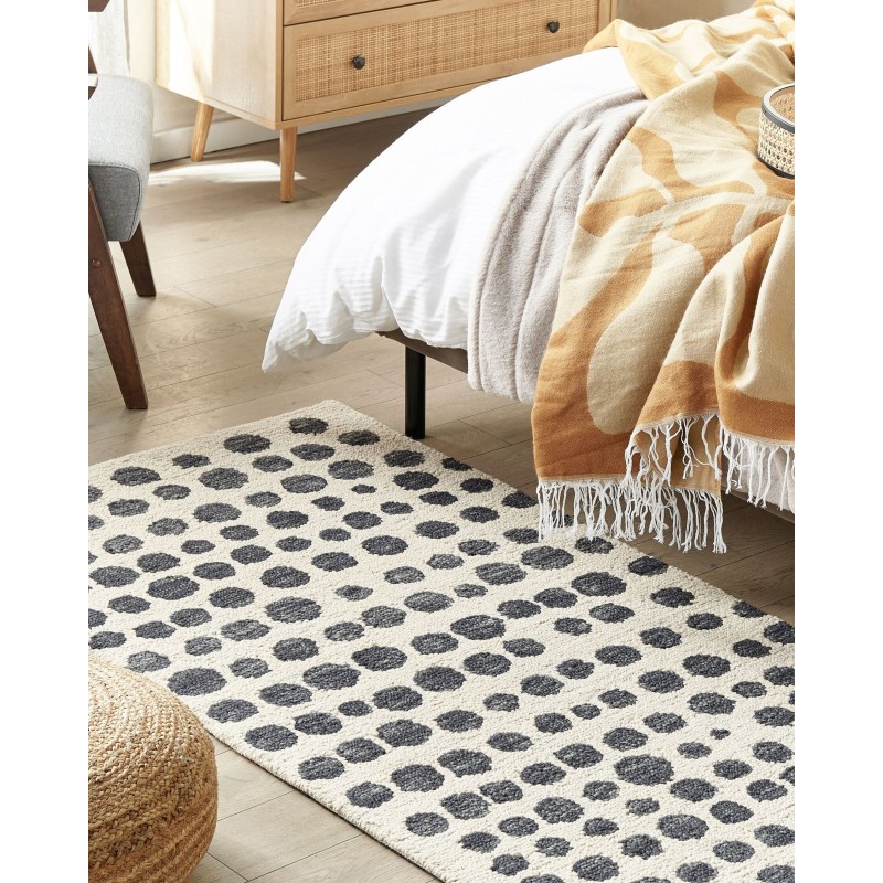 Dywan wełniany 80 x 150 cm beżowo-czarny HAVRAN