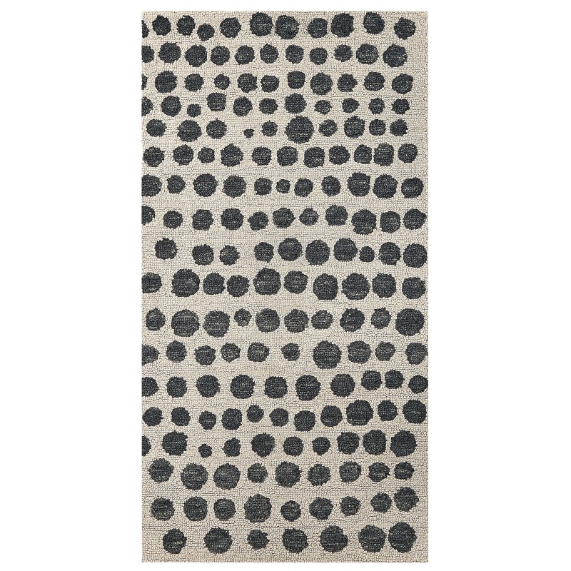 Dywan wełniany 80 x 150 cm beżowo-czarny HAVRAN