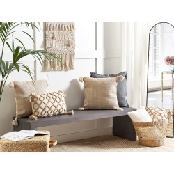 Zestaw 2 poduszek dekoracyjnych ARALIA Bawełna 45 x 45 cm Beżowy Wzór geometryczny