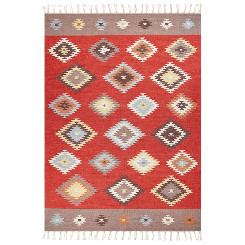 Dywan bawełniany kilim 200 x 300 cm wielokolorowy LORUT