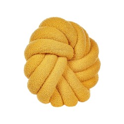 Poduszka dekoracyjna AKOLA Boucle 31 x 31 cm Musztardowy Jednolity