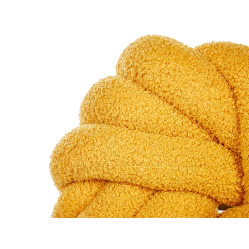 Poduszka dekoracyjna AKOLA Boucle 31 x 31 cm Musztardowy Jednolity