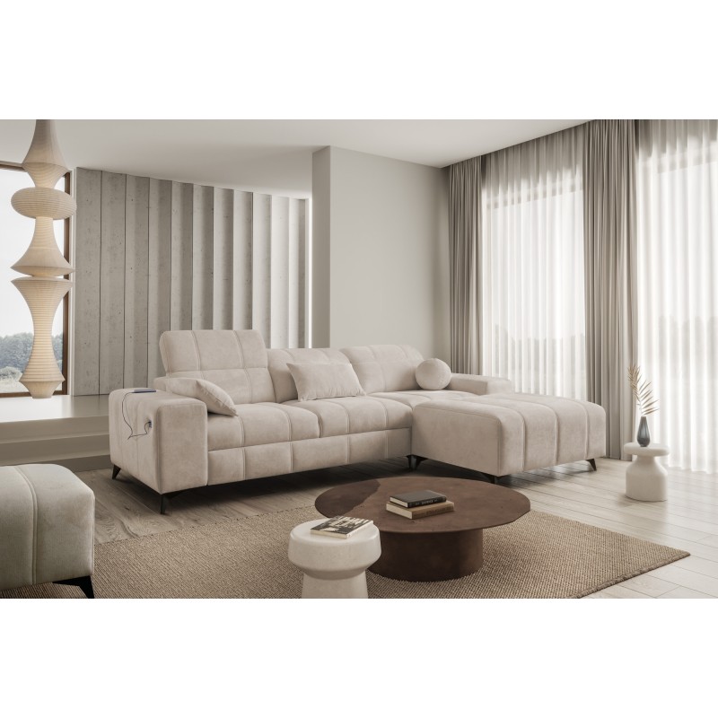 Ecksofa Ballagio I mit Schlaffunktion aus Plecionka-Stoff, Spring 1108 - Schönheit und Funktionalität in einem!