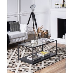 Dywan patchwork skórzany 140 x 200 cm szaro-brązowy AKDERE