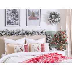 Zestaw 2 poduszek dekoracyjnych SVEN 30 x 50 cm Czerwony Wzór świąteczny