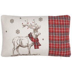 Zestaw 2 poduszek dekoracyjnych SVEN 30 x 50 cm Czerwony Wzór świąteczny