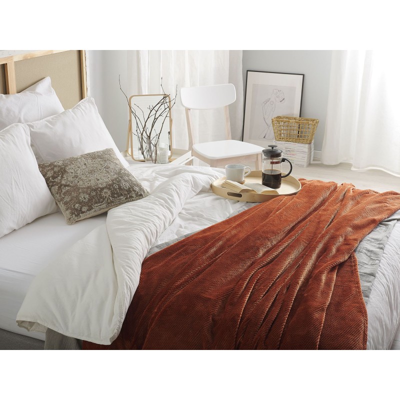 Koc SAITLER 200 x 220 cm Złoty brąz