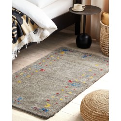 Dywan wełniany gabbeh 80 x 150 cm szary SEYMEN