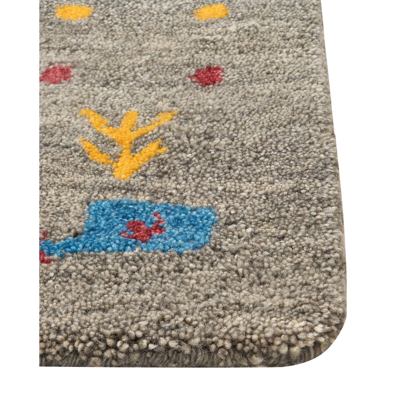 Dywan wełniany gabbeh 80 x 150 cm szary SEYMEN