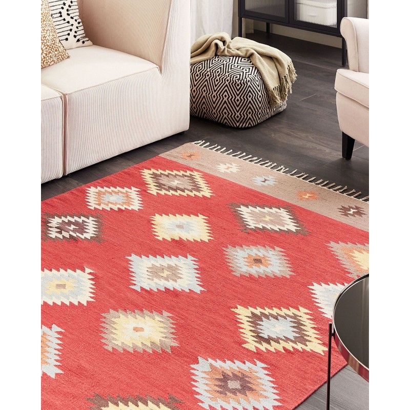 Dywan bawełniany kilim 160 x 230 cm wielokolorowy LORUT