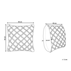 Poduszka dekoracyjna KIZKALESI Bawełna 45 x 40 cm Szary Wzór geometryczny