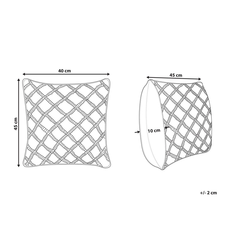 Poduszka dekoracyjna KIZKALESI Bawełna 45 x 40 cm Szary Wzór geometryczny
