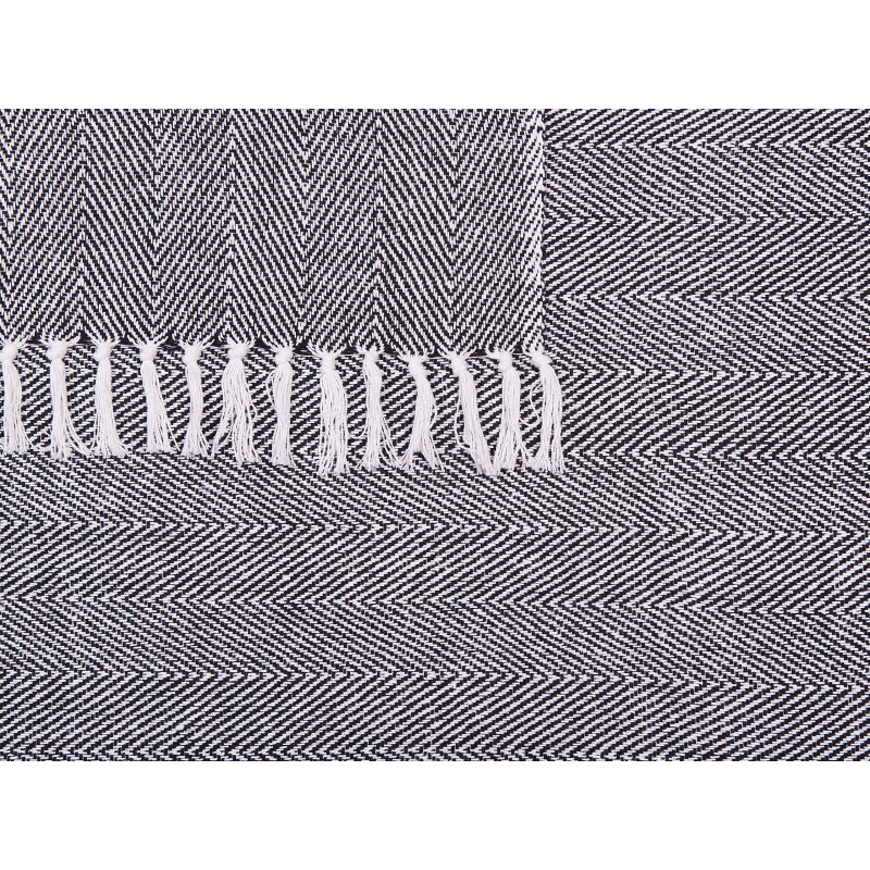 Koc TANGIER Bawełna 130 x 160 cm Czarny