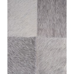 Dywan patchwork skórzany 160 x 230 cm szary ALACAM