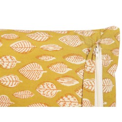 Poduszka dekoracyjna GINNALA Bawełna 45 x 45 cm Żółty Wzór roślinny