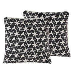 Zestaw 2 poduszek dekoracyjnych ANDIRIN Bawełna 45 x 45 cm Czarny Wzór geometryczny