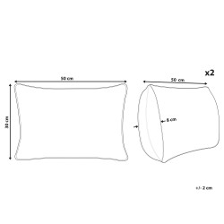 Zestaw 2 poduszek dekoracyjnych MOCHI Welur 30 x 50 cm Czerwony Wzór świąteczny