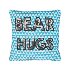 2 bawełniane poduszki dla dzieci z nadrukiem 40 x 40 cm niebieskie RADZKOT