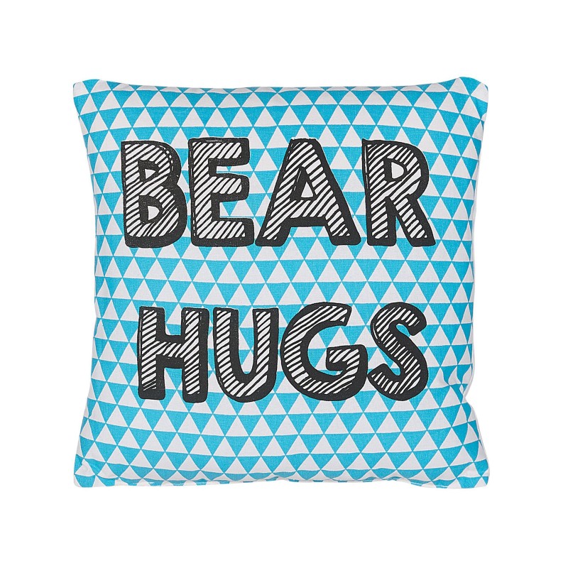 2 bawełniane poduszki dla dzieci z nadrukiem 40 x 40 cm niebieskie RADZKOT