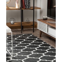 Dywan zewnętrzny dwustronny 140 x 200 cm czarno-biały ALADANA