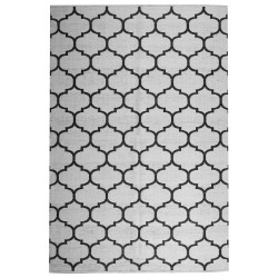 Dywan zewnętrzny dwustronny 140 x 200 cm czarno-biały ALADANA