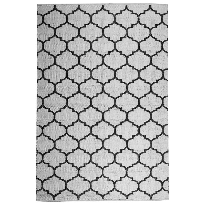 Dywan zewnętrzny dwustronny 140 x 200 cm czarno-biały ALADANA