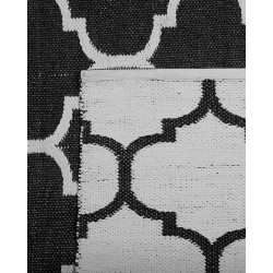 Dywan zewnętrzny dwustronny 140 x 200 cm czarno-biały ALADANA