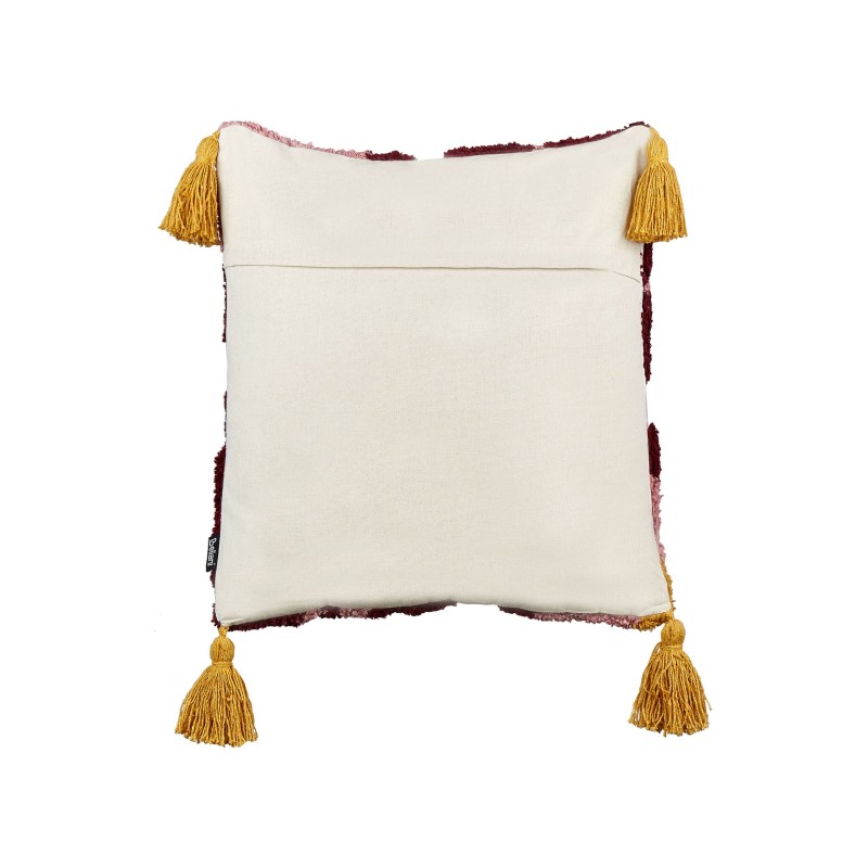 2 bawełniane poduszki dekoracyjne tuftowane z frędzlami 45 x 45 cm wielokolorowe LORALAI