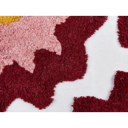 2 bawełniane poduszki dekoracyjne tuftowane z frędzlami 45 x 45 cm wielokolorowe LORALAI