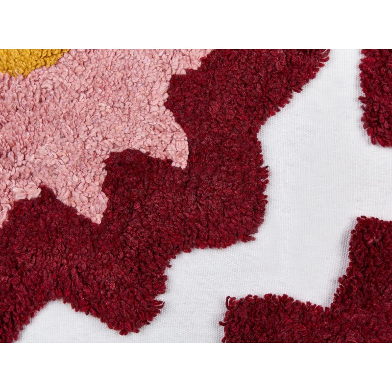 2 bawełniane poduszki dekoracyjne tuftowane z frędzlami 45 x 45 cm wielokolorowe LORALAI