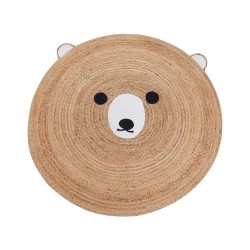 Dywan dziecięcy okrągły z juty miś ⌀ 120 cm beżowy KOSALAR