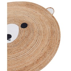 Dywan dziecięcy okrągły z juty miś ⌀ 120 cm beżowy KOSALAR