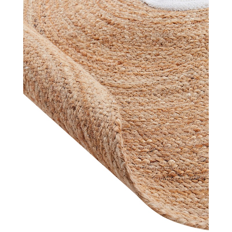 Dywan dziecięcy okrągły z juty miś ⌀ 120 cm beżowy KOSALAR