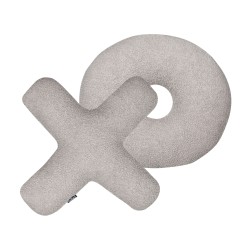 Zestaw 2 poduszek dekoracyjnych HESPERIS Boucle Jasnoszary Jednolity