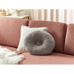 Zestaw 2 poduszek dekoracyjnych HESPERIS Boucle Jasnoszary Jednolity