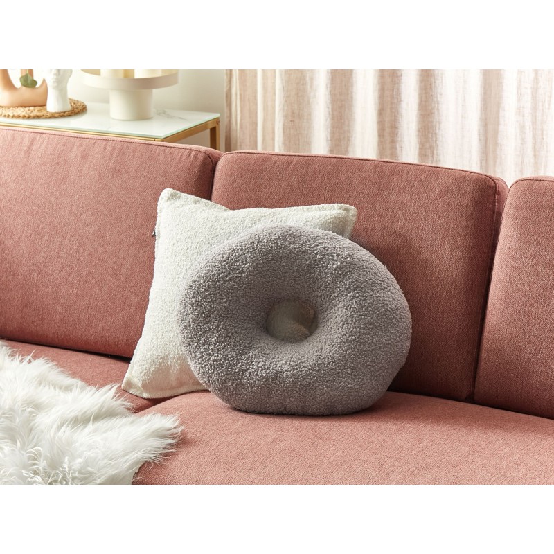 Zestaw 2 poduszek dekoracyjnych HESPERIS Boucle Jasnoszary Jednolity