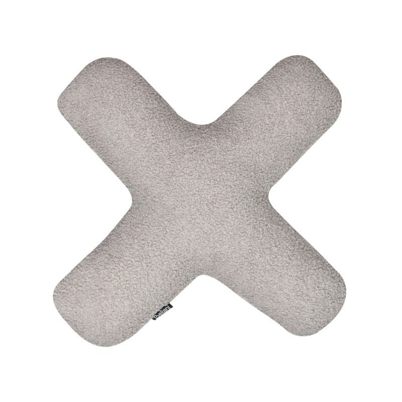 Zestaw 2 poduszek dekoracyjnych HESPERIS Boucle Jasnoszary Jednolity