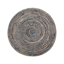 Dywan okrągły z juty ø 120 cm niebiesko-beżowy MASLAK