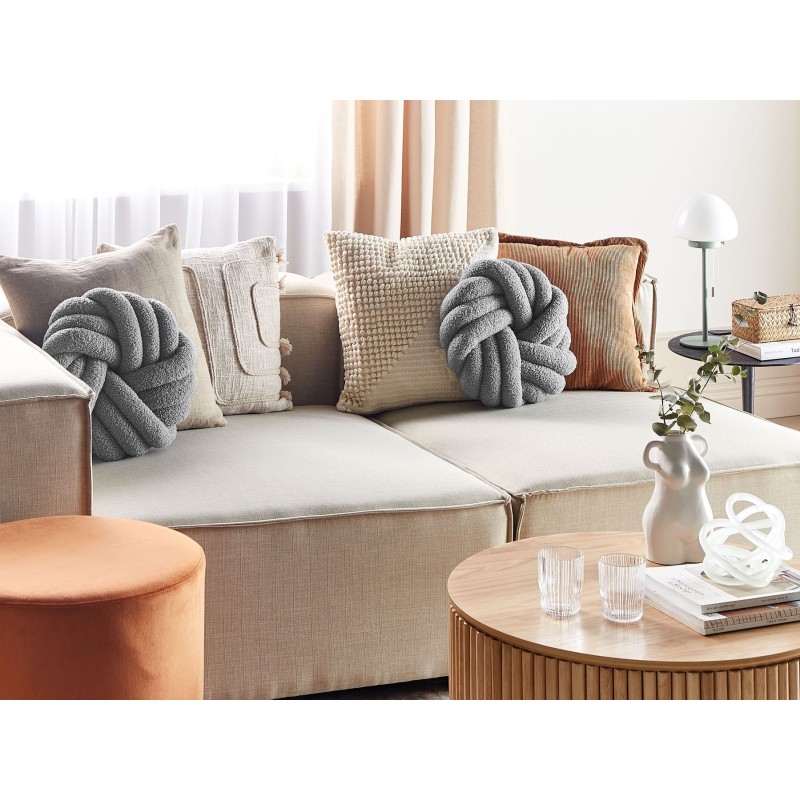 Zestaw 2 poduszek dekoracyjnych AKOLA Boucle 31 x 31 cm Szary Jednolity