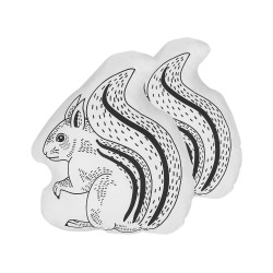 2 bawełniane poduszki dla dzieci wiewiórka 42 x 48 cm biało-czarne KOLKATA