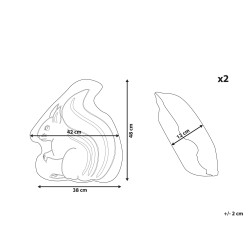 2 bawełniane poduszki dla dzieci wiewiórka 42 x 48 cm biało-czarne KOLKATA