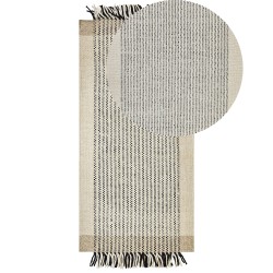 Dywan wełniany 80 x 150 cm beżowo-czarny DIVARLI