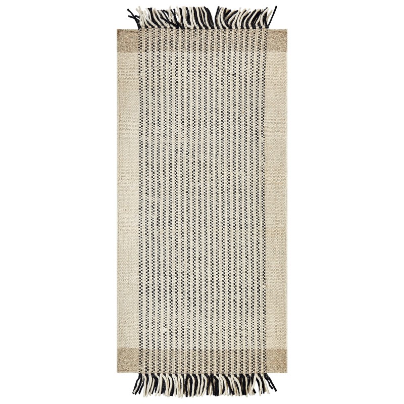 Dywan wełniany 80 x 150 cm beżowo-czarny DIVARLI